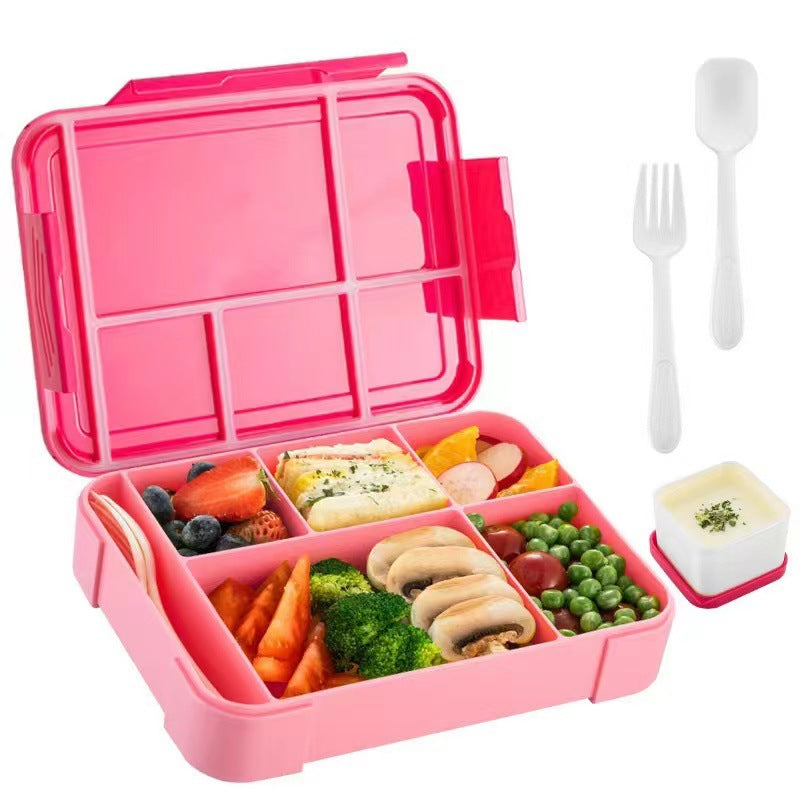 Japanese style simple portable microwaveable double layer partition lunch box
