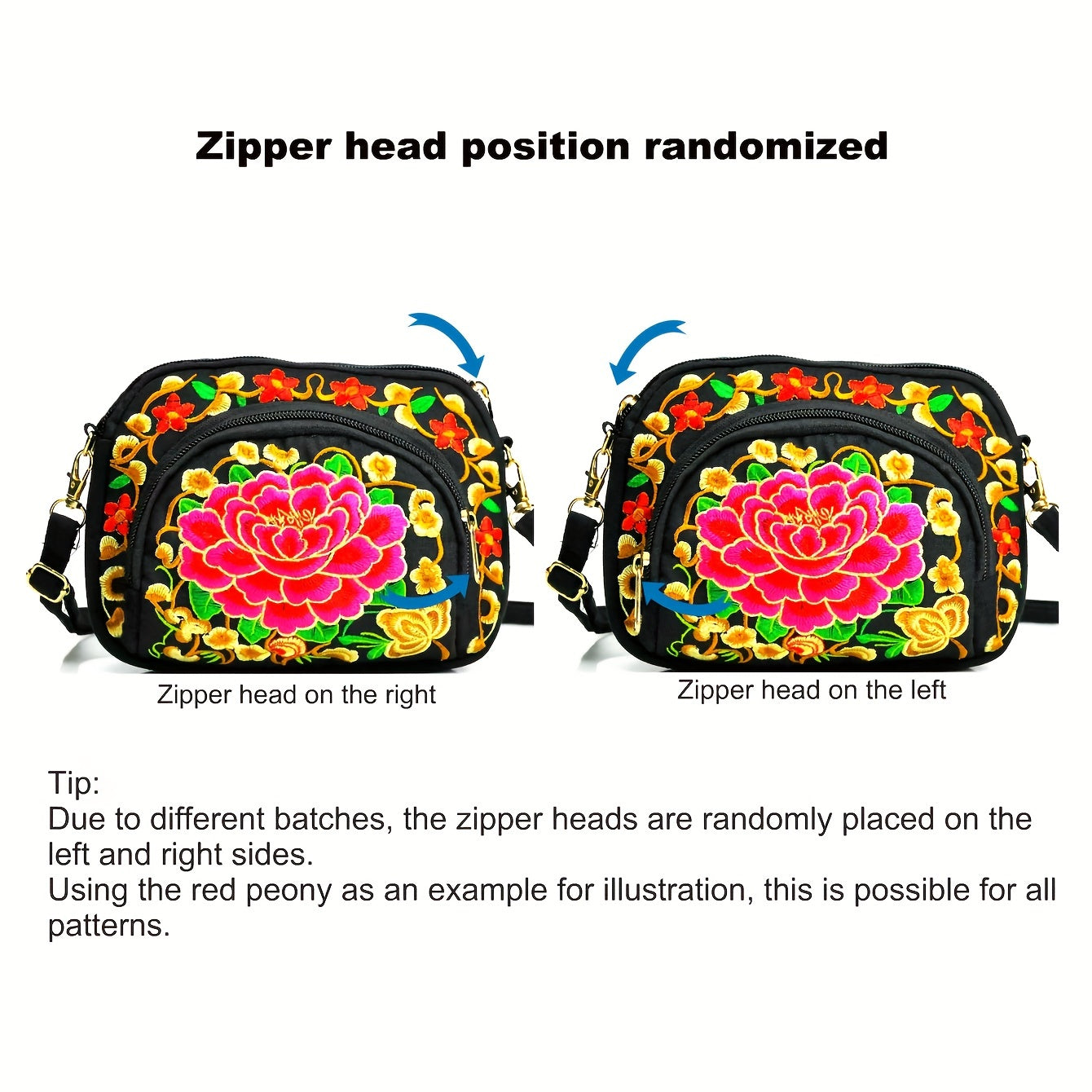 Vibrant Floral Embroidered Crossbody Bag for Women