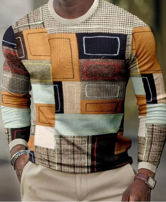 3D Pullover Casual Long Sleeve T-Shirts for Men