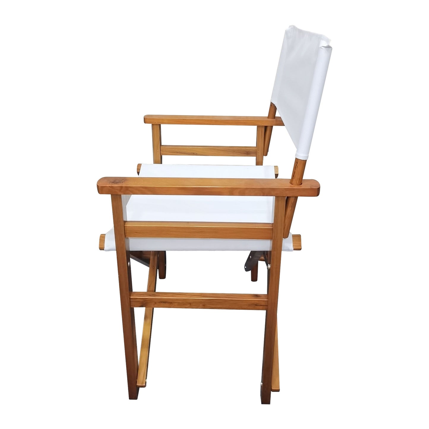 Folding Chair Wooden Director Chair Canvas Folding Chair Folding Chair 2pcs/set populus + Canvas (Color : White)