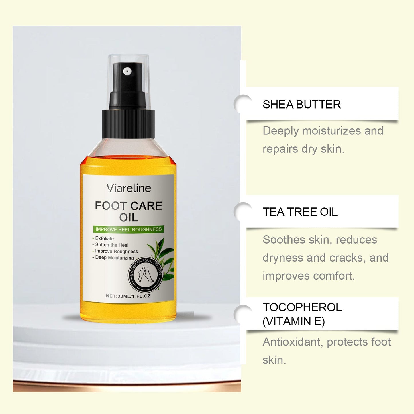 Foot Care Oil Gentle Exfoliating Delicate Moisturizing Hydrating Heel Care Oil