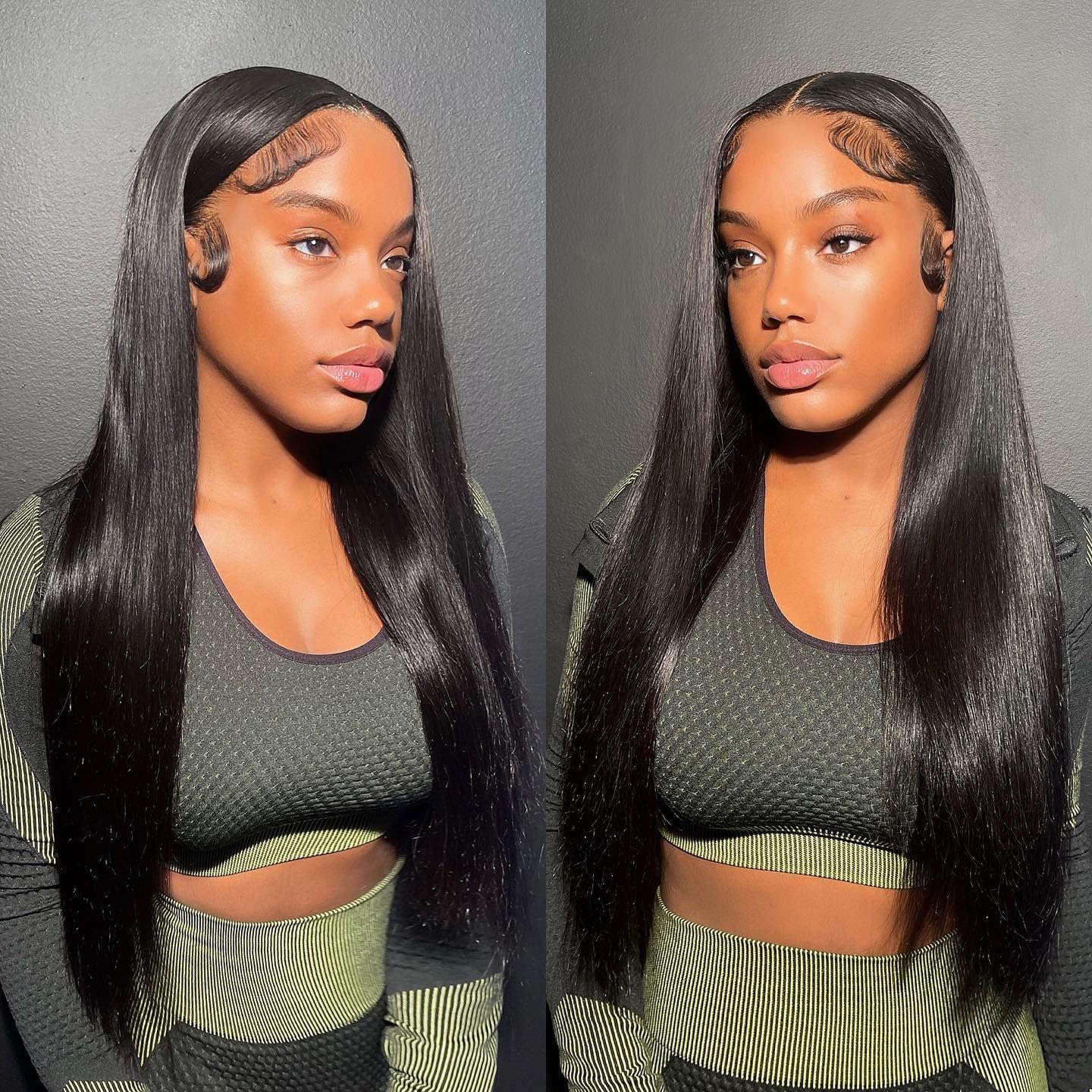Flady 28 inch Straight HD Lace Front Wigs Human Hair Pre Plucked 180 Density 13x4 Glueless Bone Straight Human Hair Wigs For Black Women Transparent Lace Frontal Wig With Baby Hair