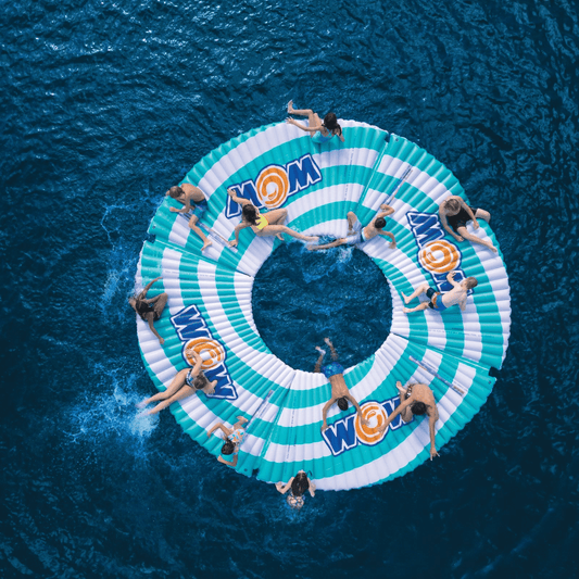 WOW Watersports Round Water Walkway & SUP Dock Island, Holds Up to 16 People