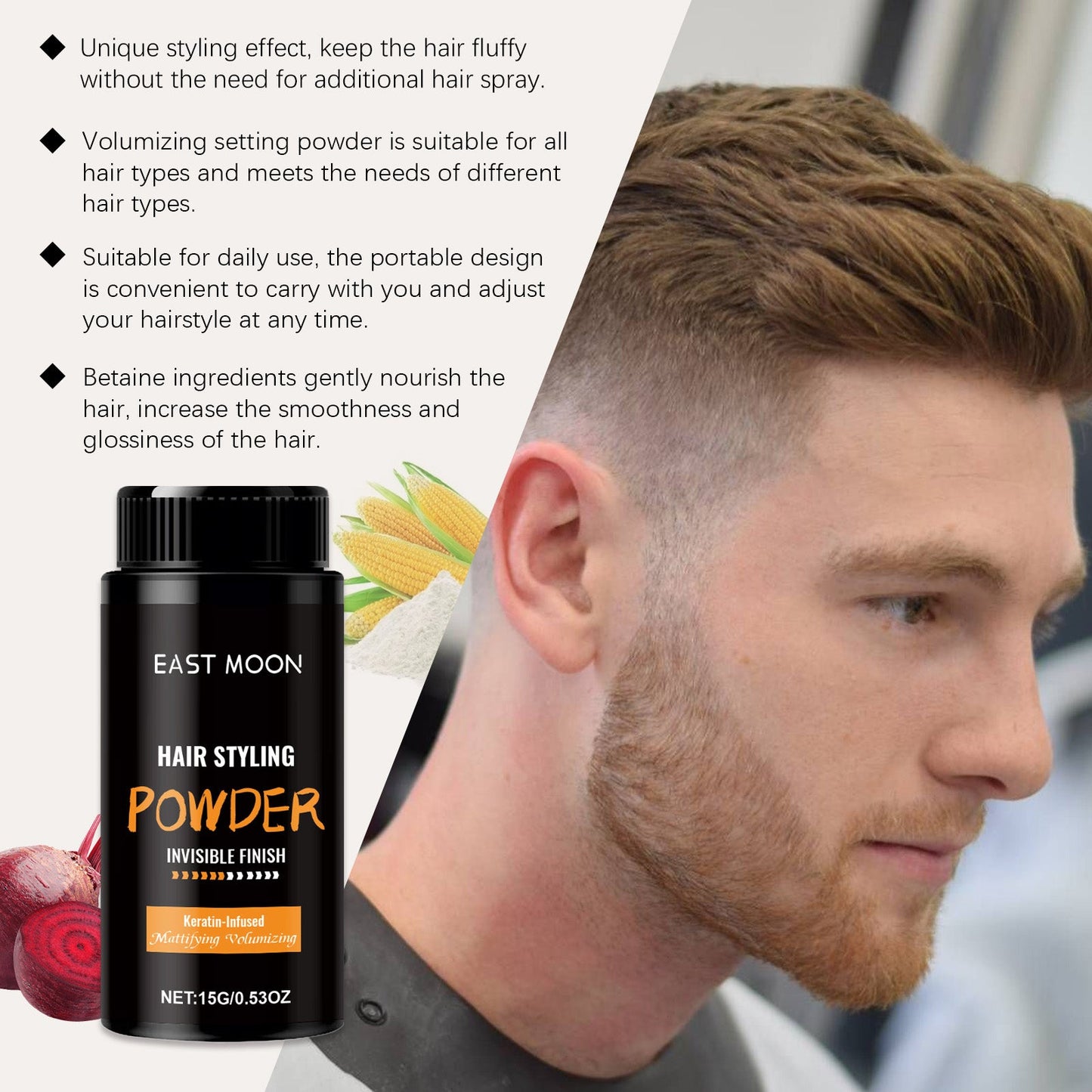 Keratin Volumizing Styling Powder, Shampooing Hair Bangs Convenient Volumizing Oil Control Styling Powder