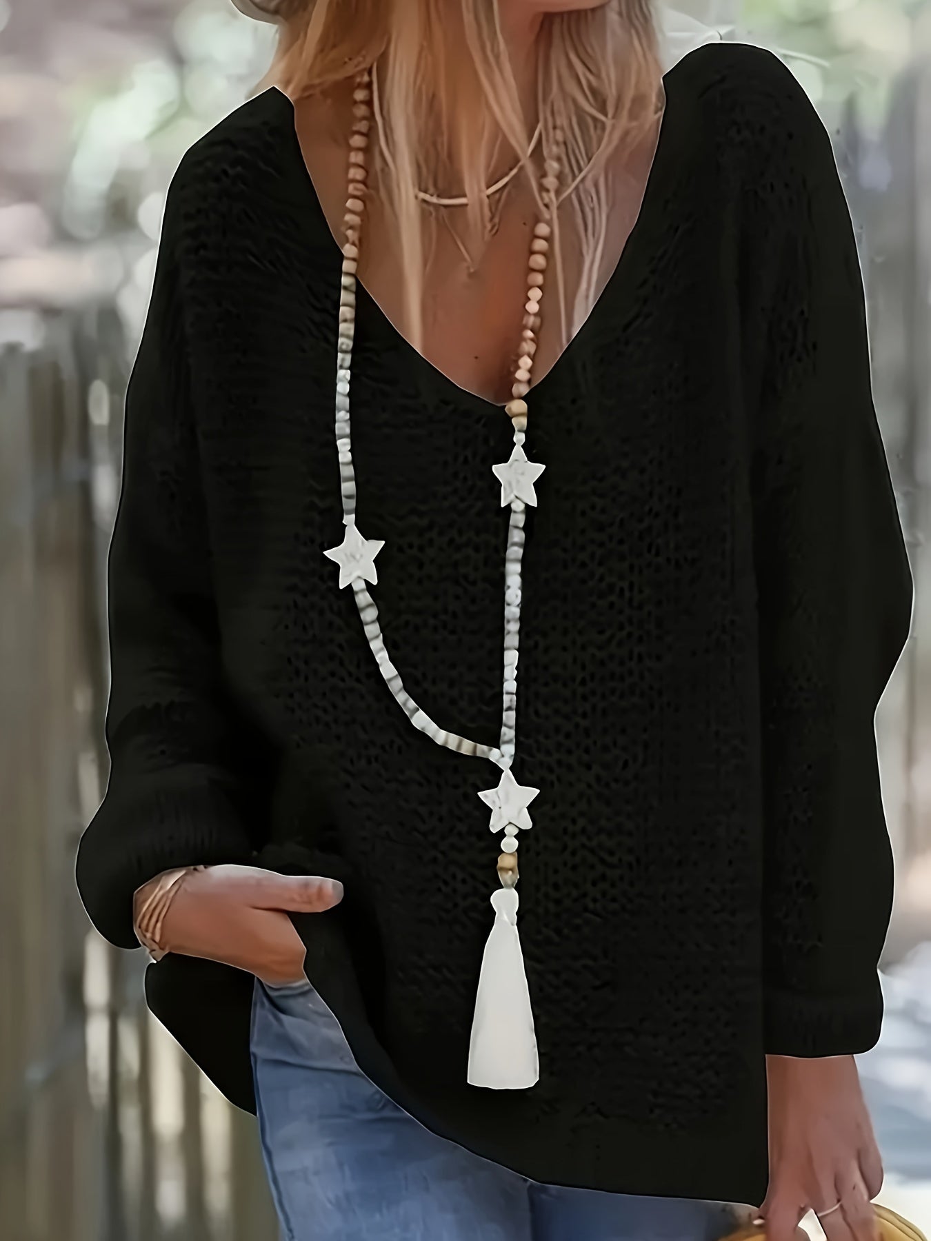 Cozy V-neck Long Sleeve Casual Sweater