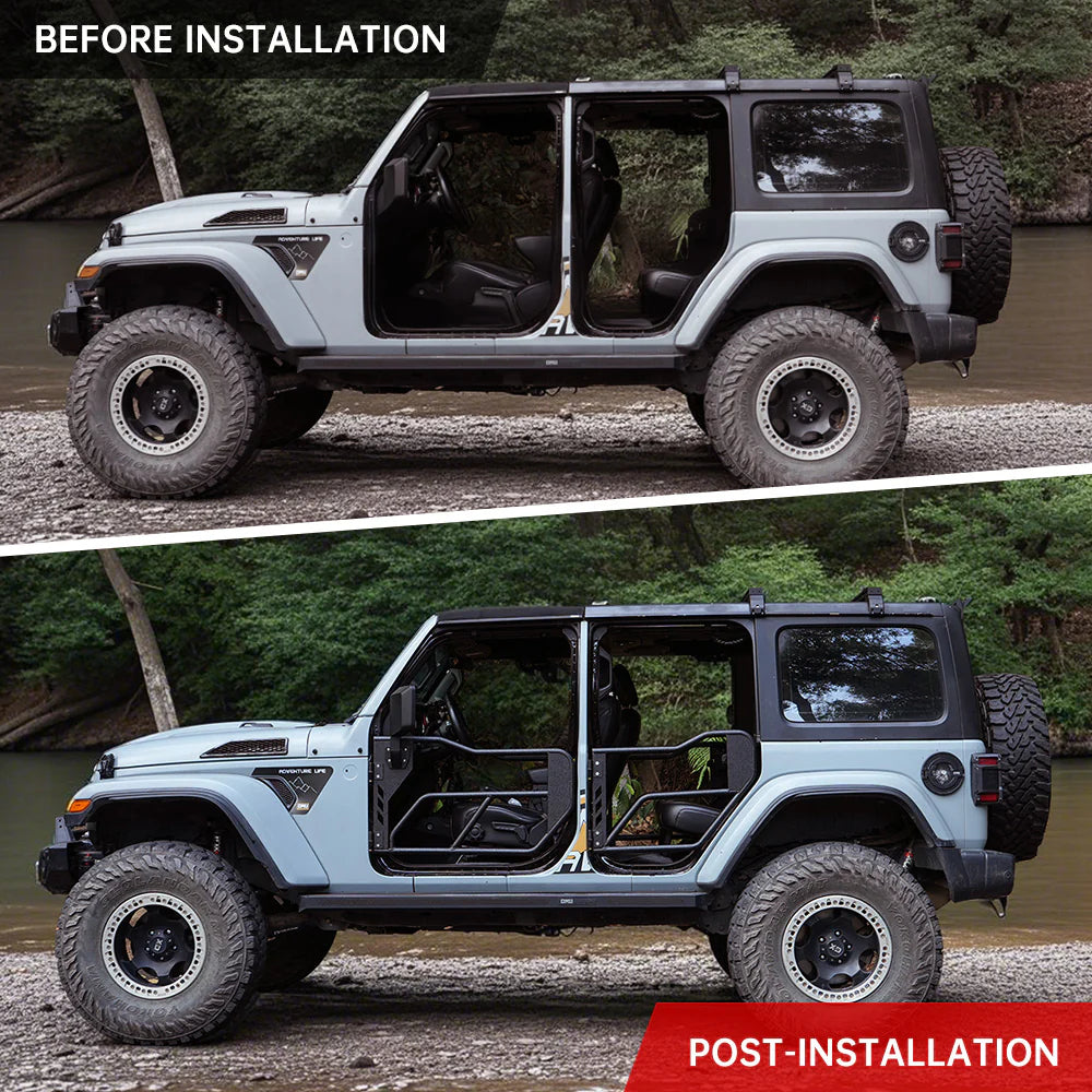 Jeep Tube Doors for Wrangler JL & Gladiator JT (2018-2024) - 4-Pc Set w/Mirrors