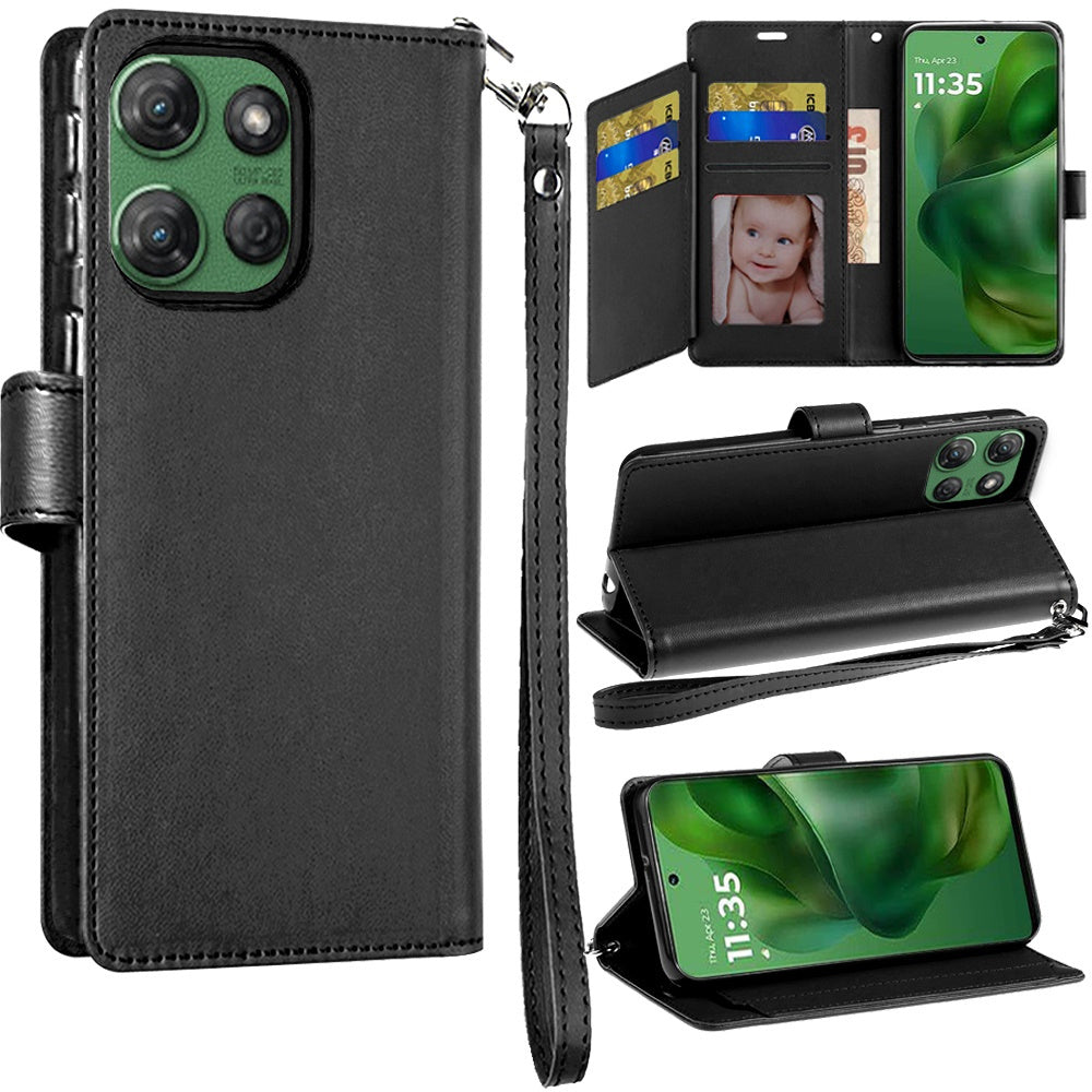 Moto G Power 5G 2025 PU Leather Wallet Case with Card Holder