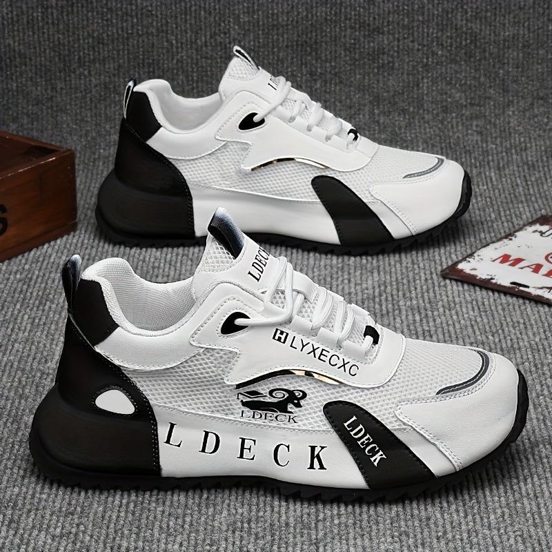 Golden Accent Mesh Sneakers Breathable Light Customizable