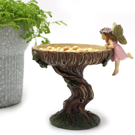 Flower Fairy Bird Feed Ornament Resin Garden Fairy Ornament Bird Feed Ornament