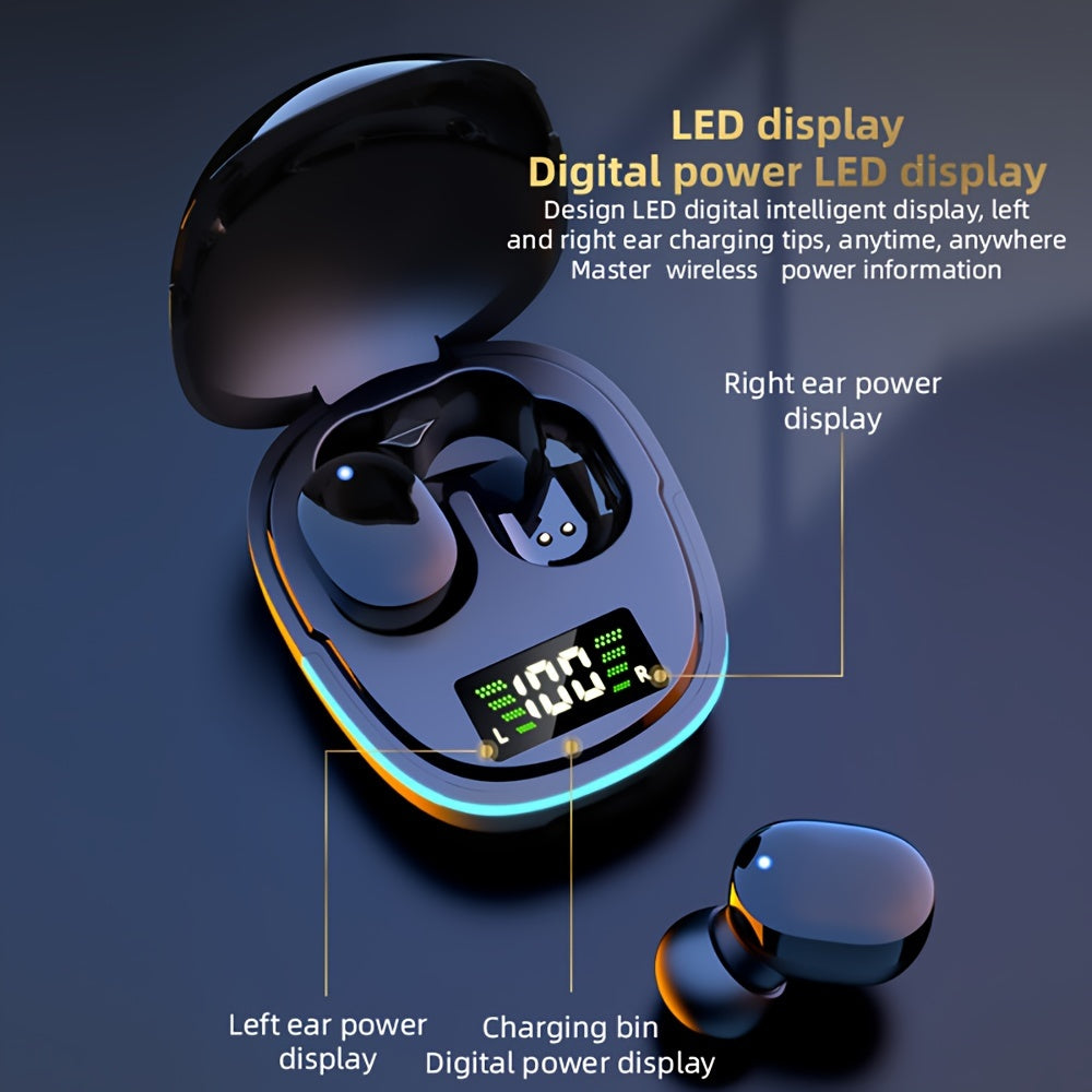 Wireless Earbuds Stereo Bass Mic LED Display