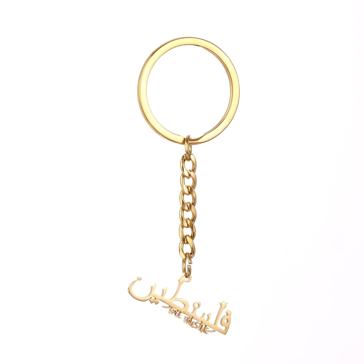 Israel Palestine Map Flag Drip Oil Stainless Steel Keychain Fashion Men's and Women's Stainless Steel Keys