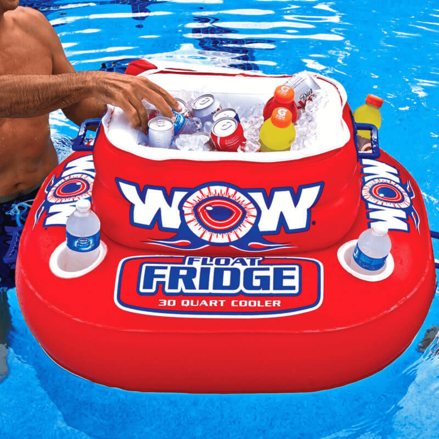 WOW Watersports Float Fridge 30 Can Capacity Inflatable Cooler