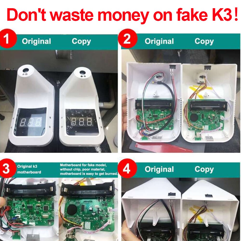 K3 Non-contact Infrared Thermometer Digital Forehead Hand Temperature Sensor Laser Gun With Fever Alarm Wall Mounted