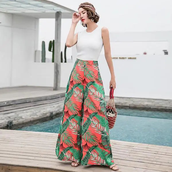 High Waist Wide Leg Pants Skirt Trousers