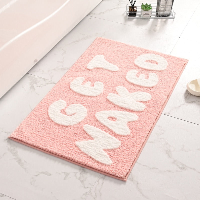 Flocked carpet entrance door floor mat household bathroom non-slip mat bathroom absorbent mat kitchen floor mat
