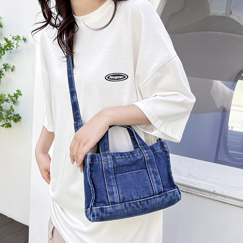 Chic Vintage Blue Crossbody Lightweight Zippered Style