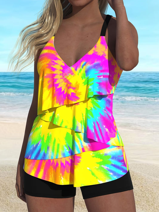 Zhan Dye Tankini Sexy  Stylish Swimsuit Set