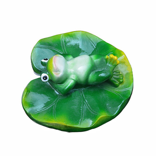 Floating Frog and Fish Pond Scenery Water Surface Decoration Water Fountain Resin