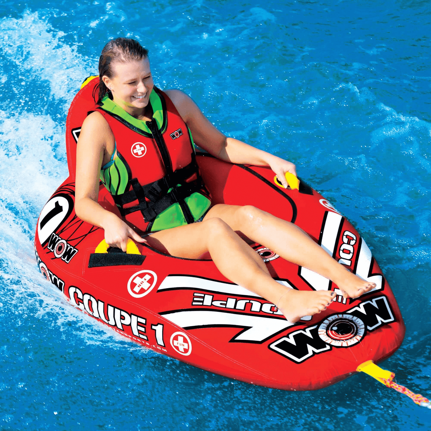 WOW Watersports Coupe 1 Person Ski Tube with Backrest and Leg Rest