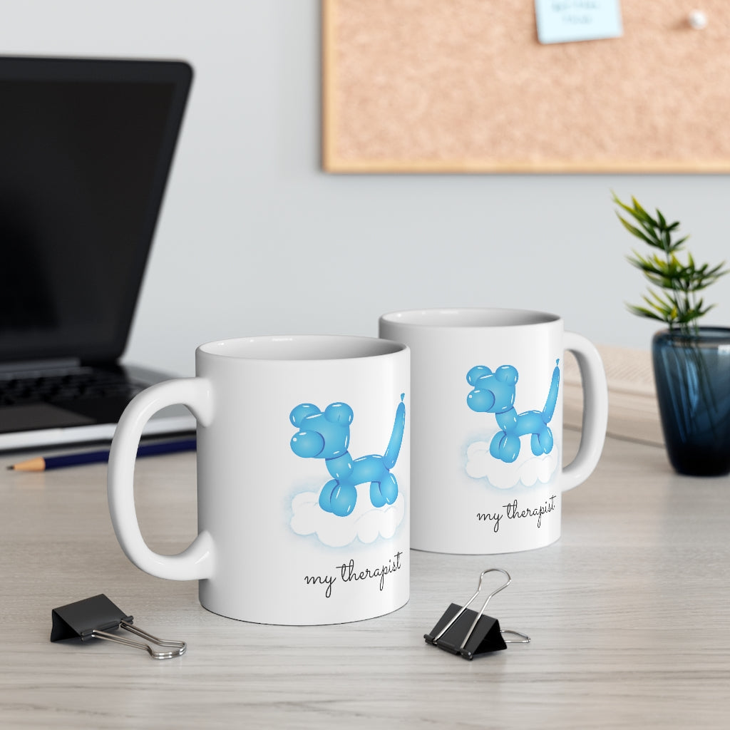 Blue Balloon Dog Theme Mug