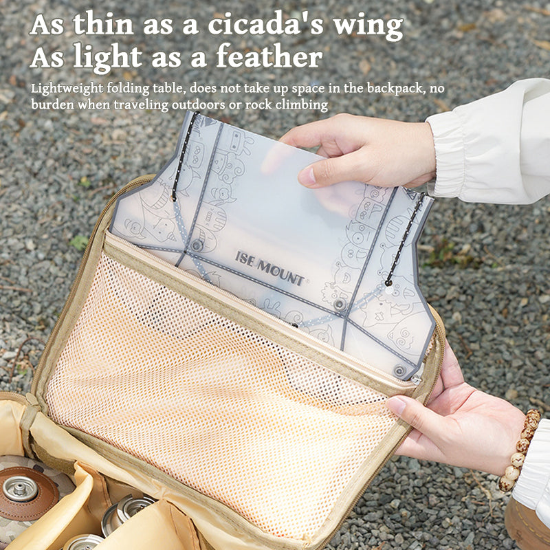 Folding Mini Table - Ultralight PP Camp Table & Tray (97g) Food-grade, Portable for Camping & Hiking Gear