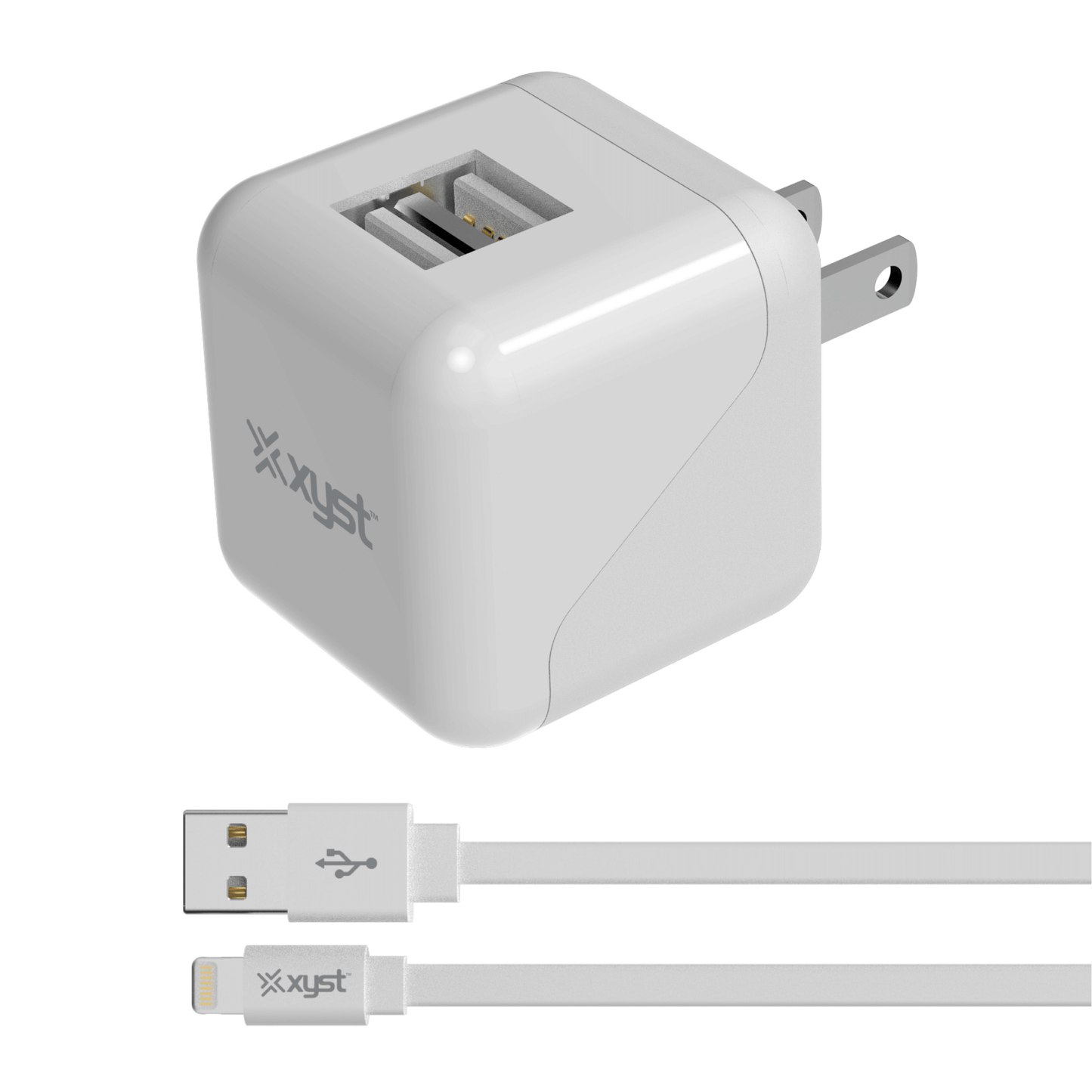 Xyst 2.4-Amp Dual USB Wall Charger With 4Ft Lightning Cable
