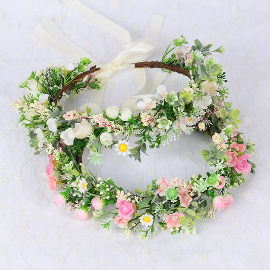 Forest style bride sweet flower headband hair accessories super fairy small floral accessories and makeup styling photography photography travel photography