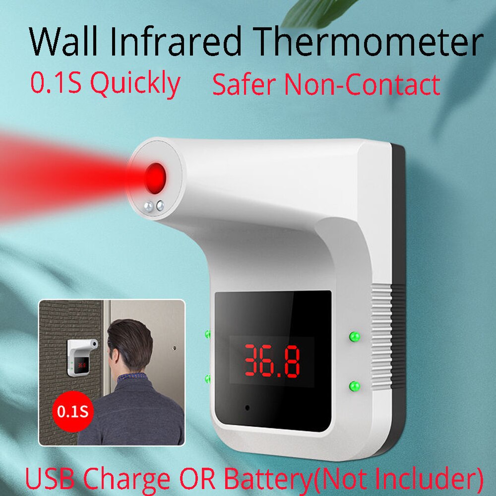 K3 Non-contact Infrared Thermometer Digital Forehead Hand Temperature Sensor Laser Gun With Fever Alarm Wall Mounted