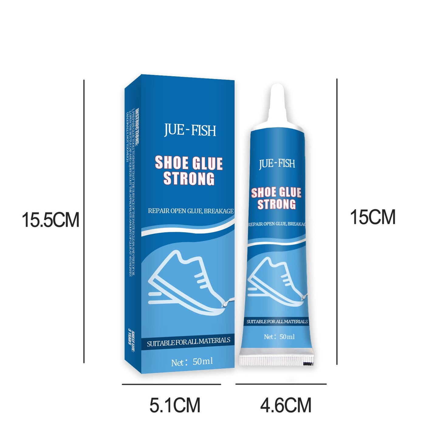 JUE-FISH Strong Shoe Glue Sneakers Leather Shoes Multi-Purpose Waterproof Shoe Repair Leather Shoes Sole Glue Adhesive