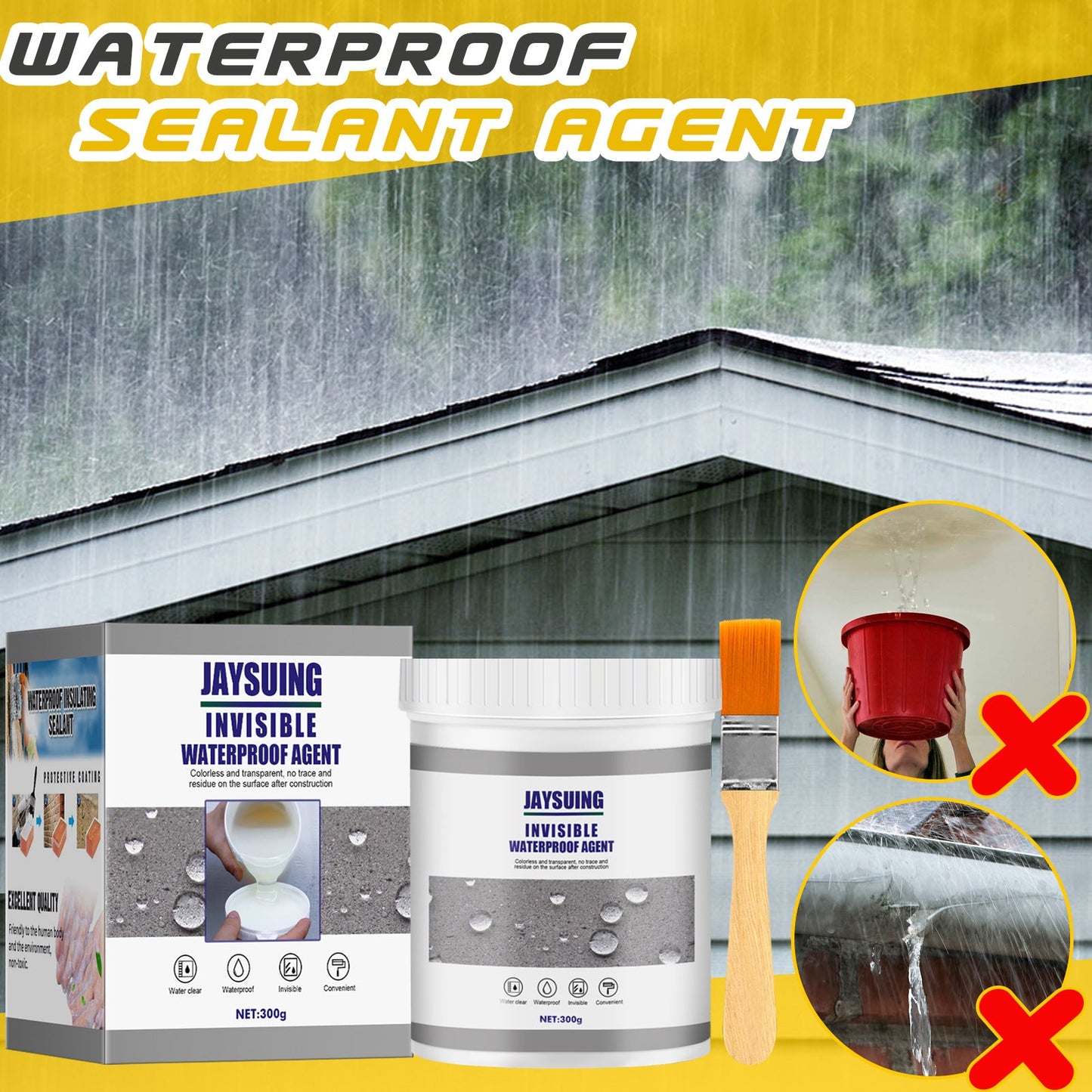 Jaysuing Bathroom Waterproofing Agent Anti-Leakage Water Plugging And Repairing The Outer Wall Of The Kitchen Without Smashing Bricks To Repair Leakage Sealing Paint