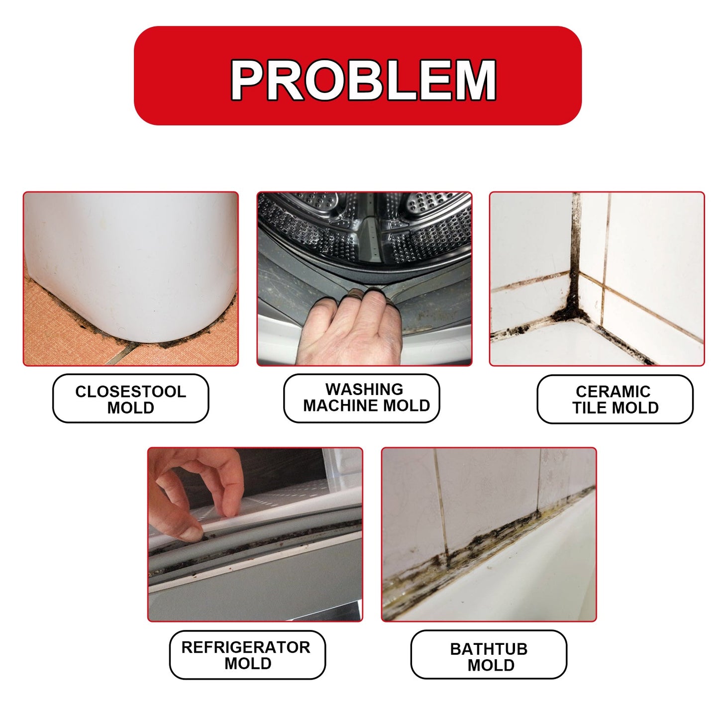 JUE-FISH Mildew Remover Gel Wall Stain Cleaner Kitchen Tile Crevices Mildew Remover Wall Multi-Effect Mildew Inhibitor