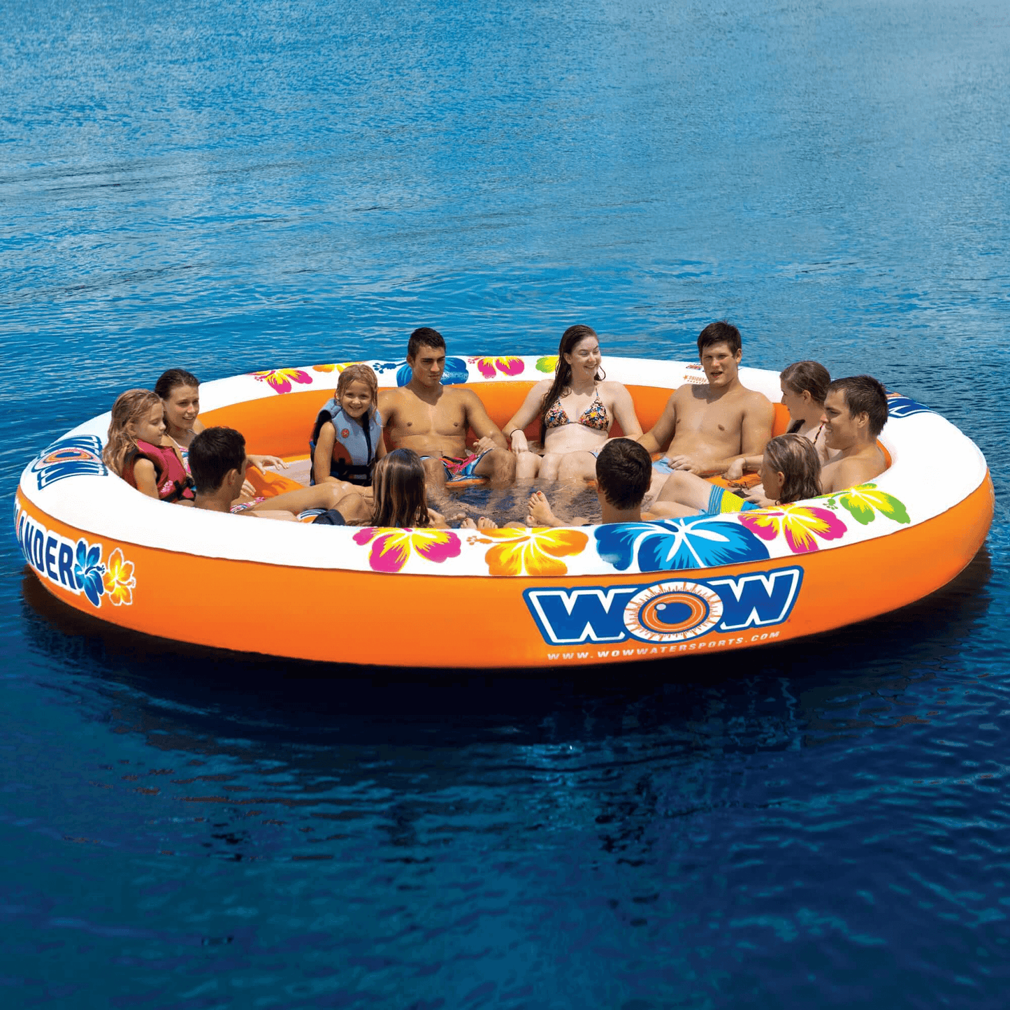 WOW Watersports Floating 12 Person Water Lounge & Island - Stadium Islander with Grommet