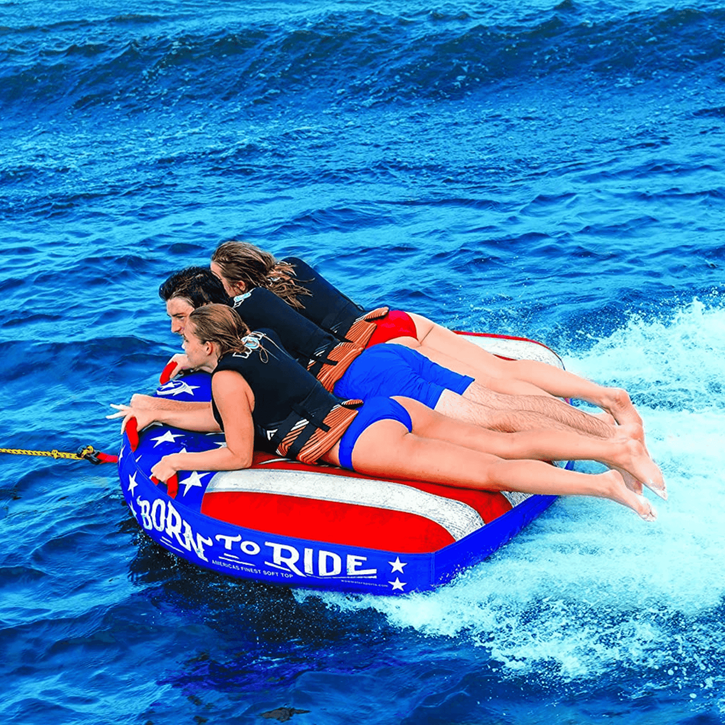 WOW Watersports Born to Ride 3 Person 3P Towable with Soft Top and EZ Tow