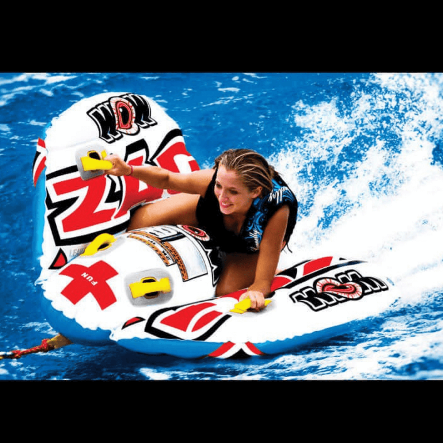 WOW Watersports Zig Zag 1 to 2 Person Inflatable Towable Steerable Tube