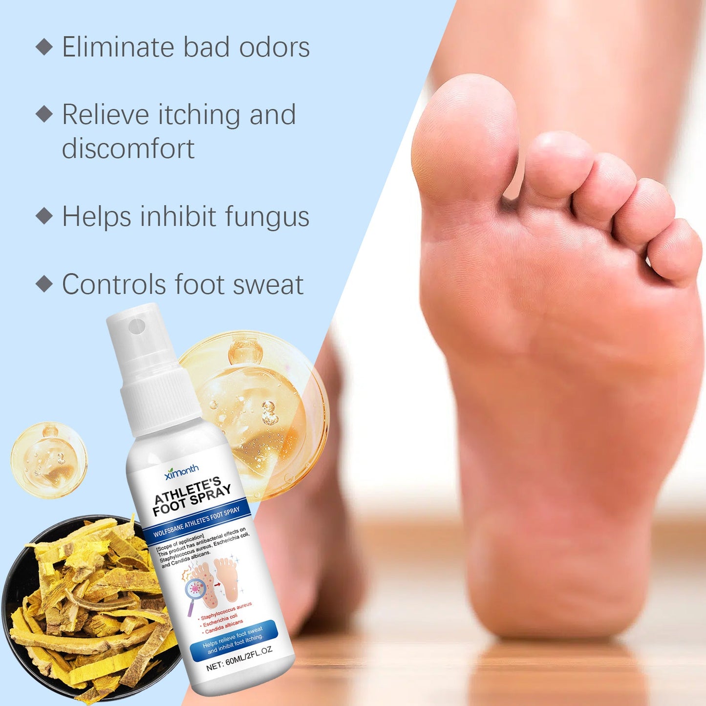 Foot Care Spray Soothing Dry Feet Mild Moisturizing Foot Care Spray