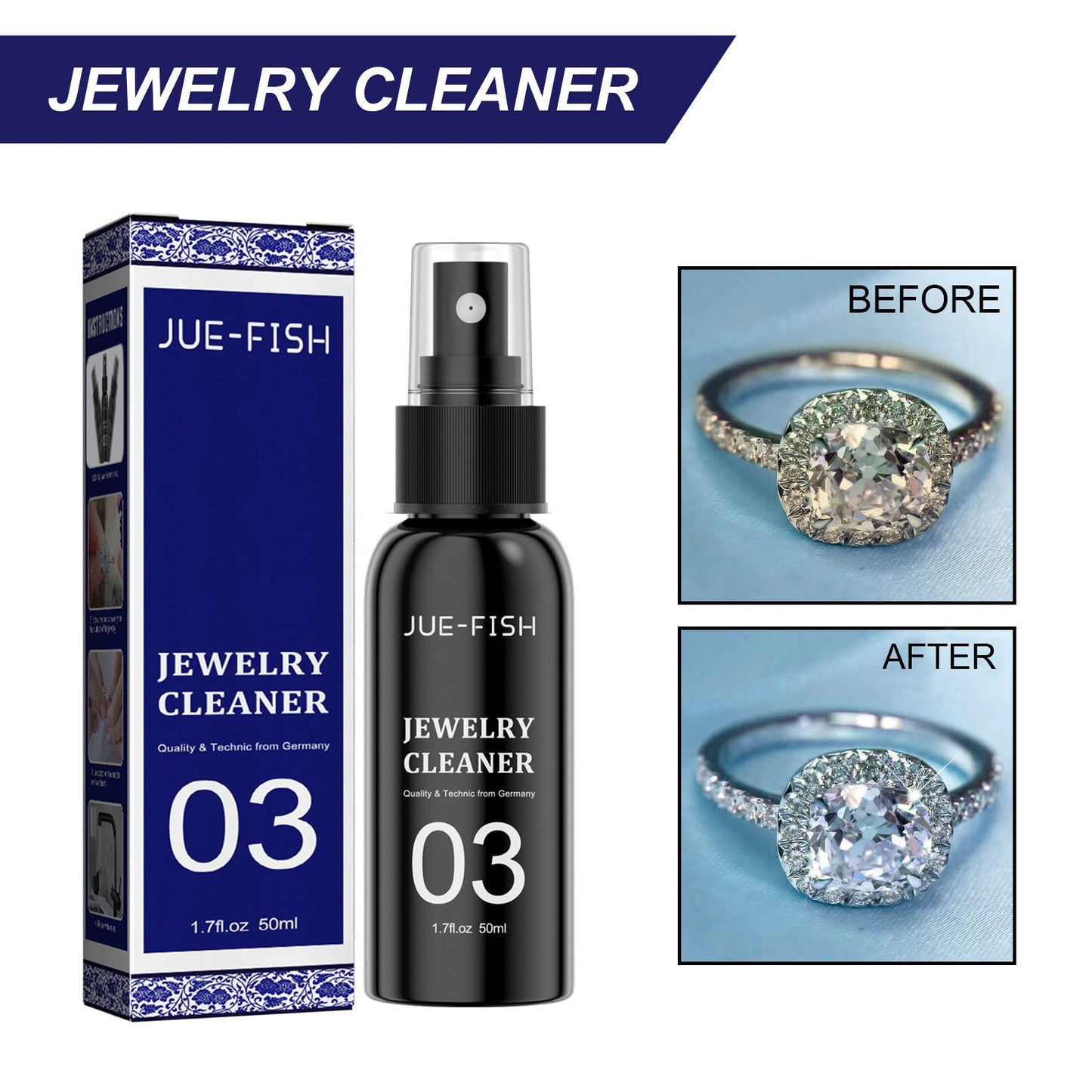Jewelry Cleaner Clean Diamond Ring Necklace Gold Cleaner Rust Removal Ash Removal Cleaner