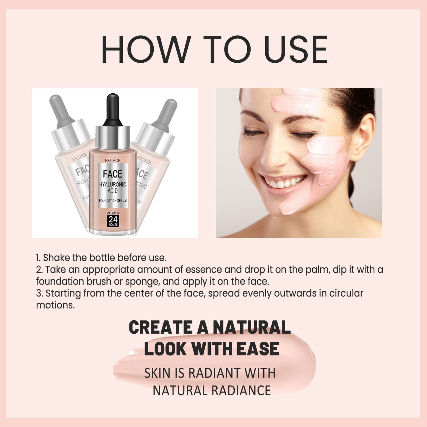 Foundation Serum, Lighten Acne Fine Lines And Dark Spots Moisturize Tender Skin Even Skin Tone Concealer Anti-Aging