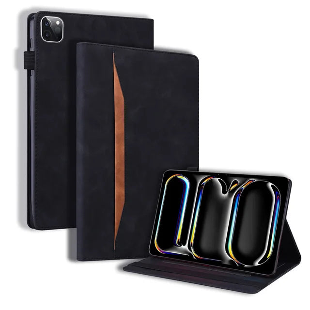 For Funda iPad Pro 11 13 Inch 2024 iPadPro11 Case PU Leather Soft TPU Back Business Folio Cover for iPad Pro M4 Case 11 13 Inch