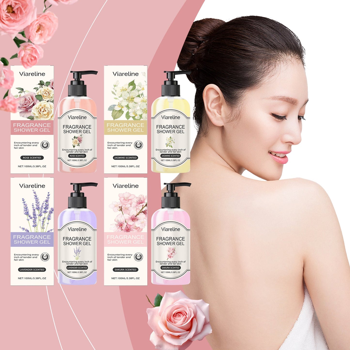 Fragrant Body Wash (Cherry Blossom Scent) Moisturize And Moisturize Skin To Improve Dry Women's Body Wash
