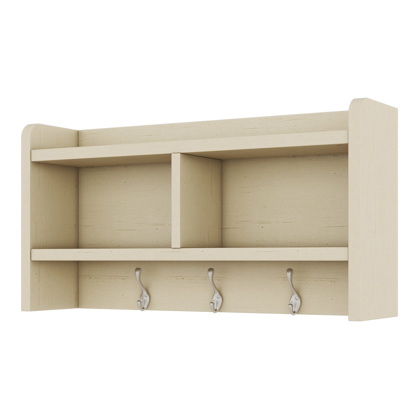 Four in one detachable hall tree with drawers and cabinets, 7 hooks, multifunctional corridor hangers, antique beige shoe stools