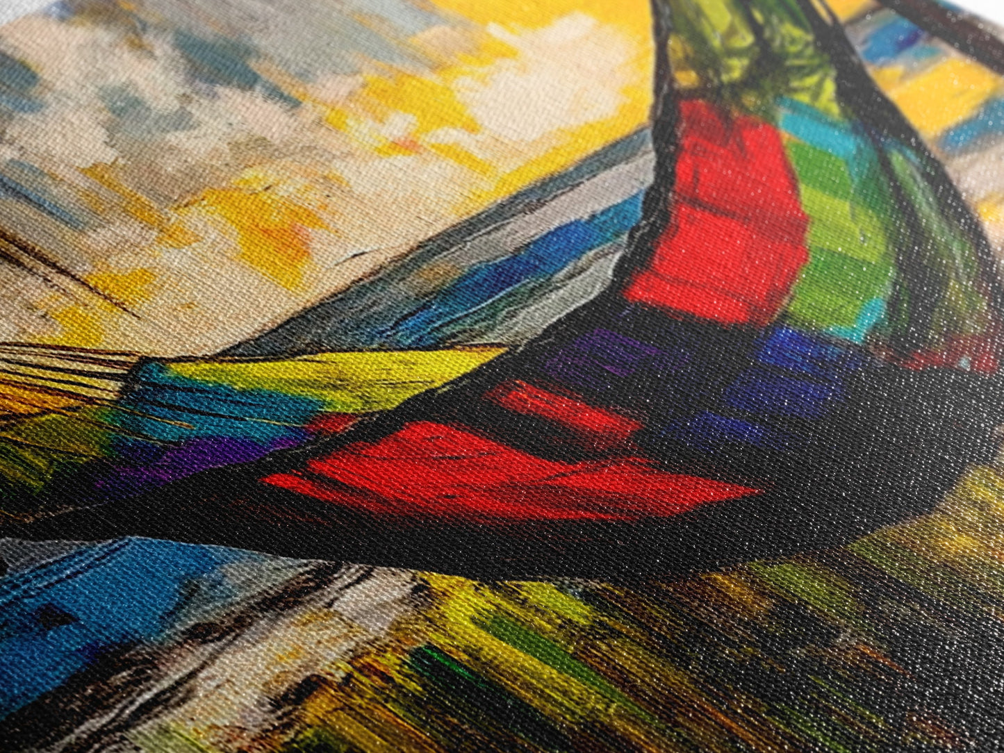 Hammock by the Beach, Tropical Sunset Painting, Relaxing Seaside Artwork, Vibrant Summer Wall Decor, Coastal Retreat, Canvas Print