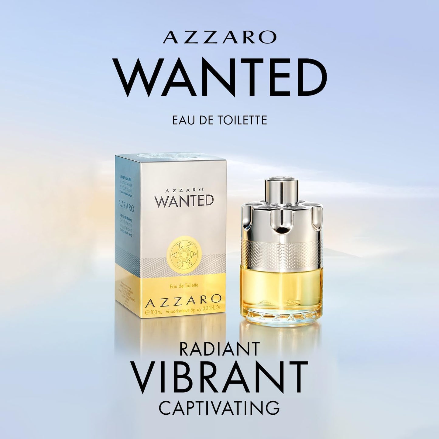 Azzaro Wanted Eau de Toilette - Vibrant & Irresistible Mens Cologne - Woody, Citrus & Spicy Fragrance - Fresh Notes of Cardamom, Lemon, Vetiver - Everyday Wear - Luxury Perfumes for Men