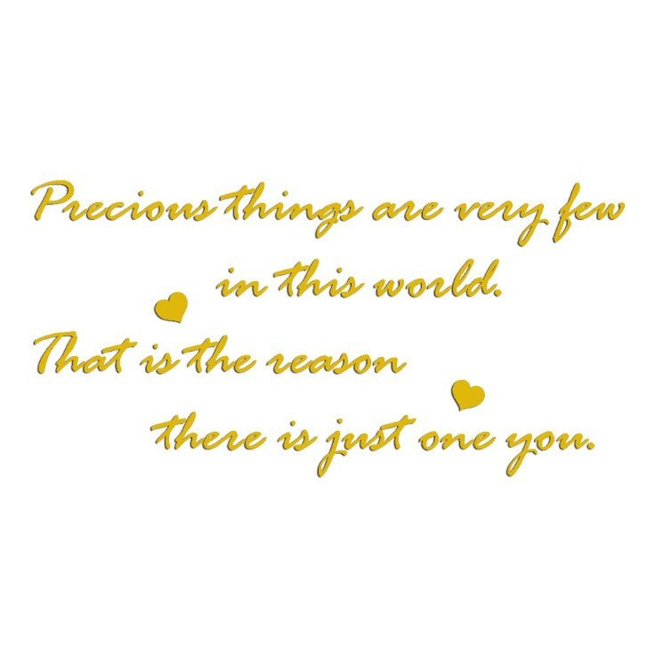 Precious English Letter Acrylic Mirror Surface Sticker Literary Sentence Background Wall Decoration Self-Adhesive 3D Wall Sticker