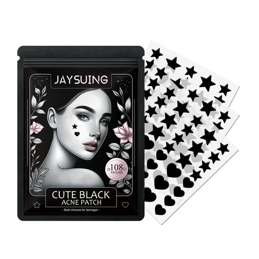 JAYSUING Cute Black Acne Patch, Facial Acne Lightening Repair Acne Closing Acne Mark Blackhead Removal