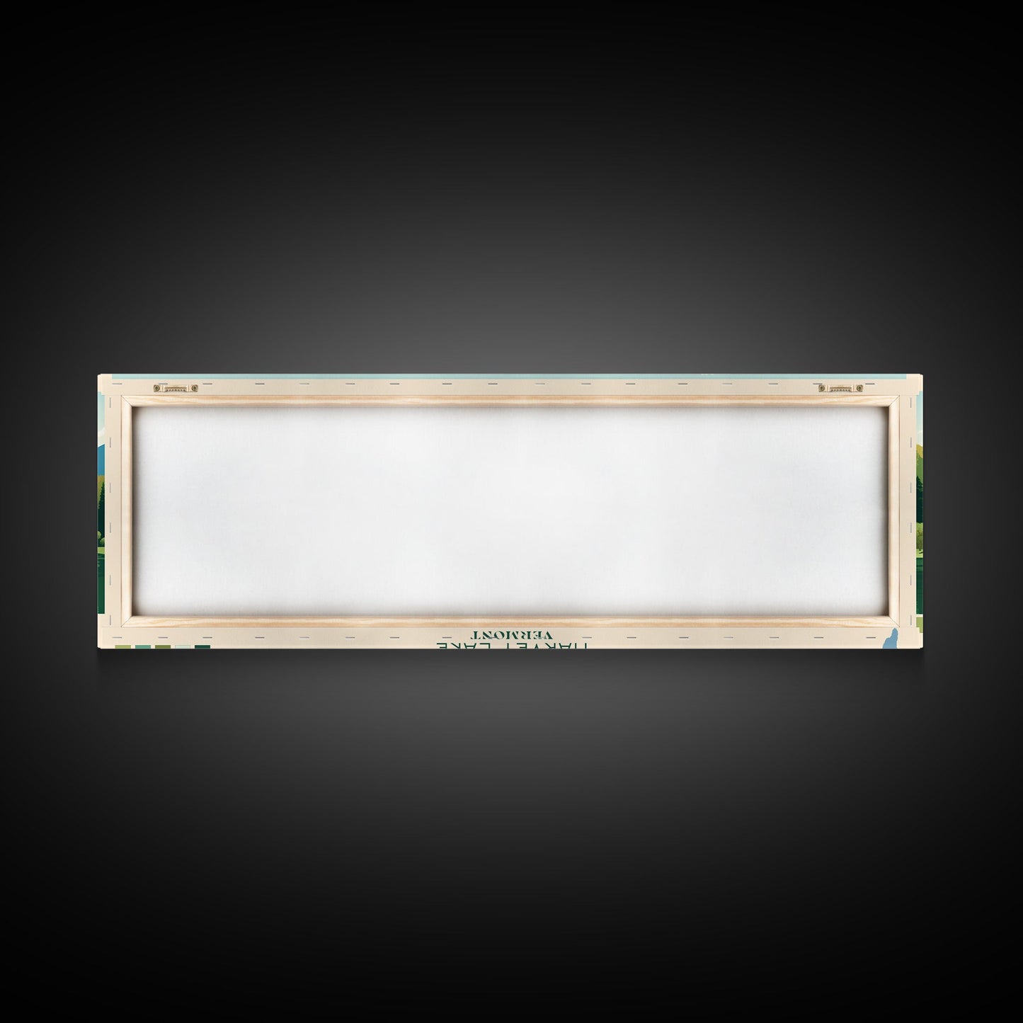 Harvey Lake Vermont Framed Canvas Print, Panoramic Wall Art, Midcentury Modern, Pop Art, Living Room Wall Art, Travel Poster, Lake View, Artistic Decor