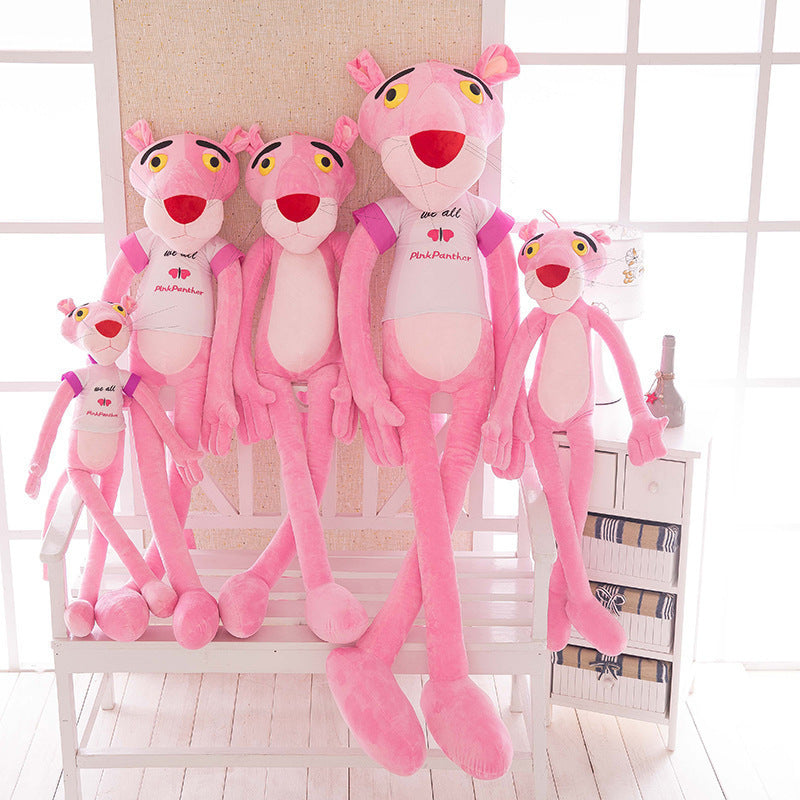 Internet celebrity pink leopard plush toy doll Dalang leopard long legs pink playful leopard jumping tiger large children's gift