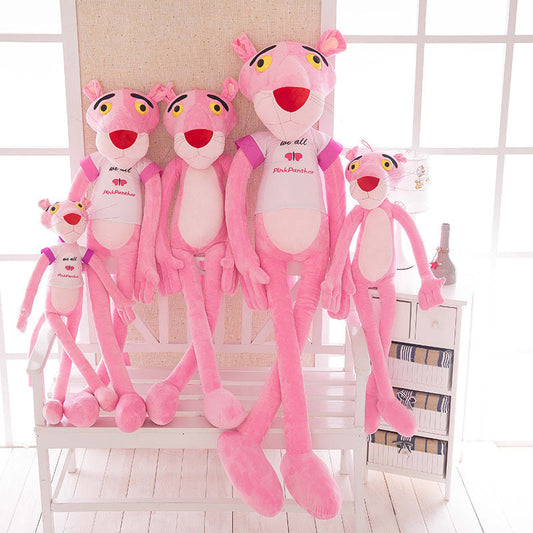 Internet celebrity pink leopard plush toy doll Dalang leopard long legs pink playful leopard jumping tiger large children's gift