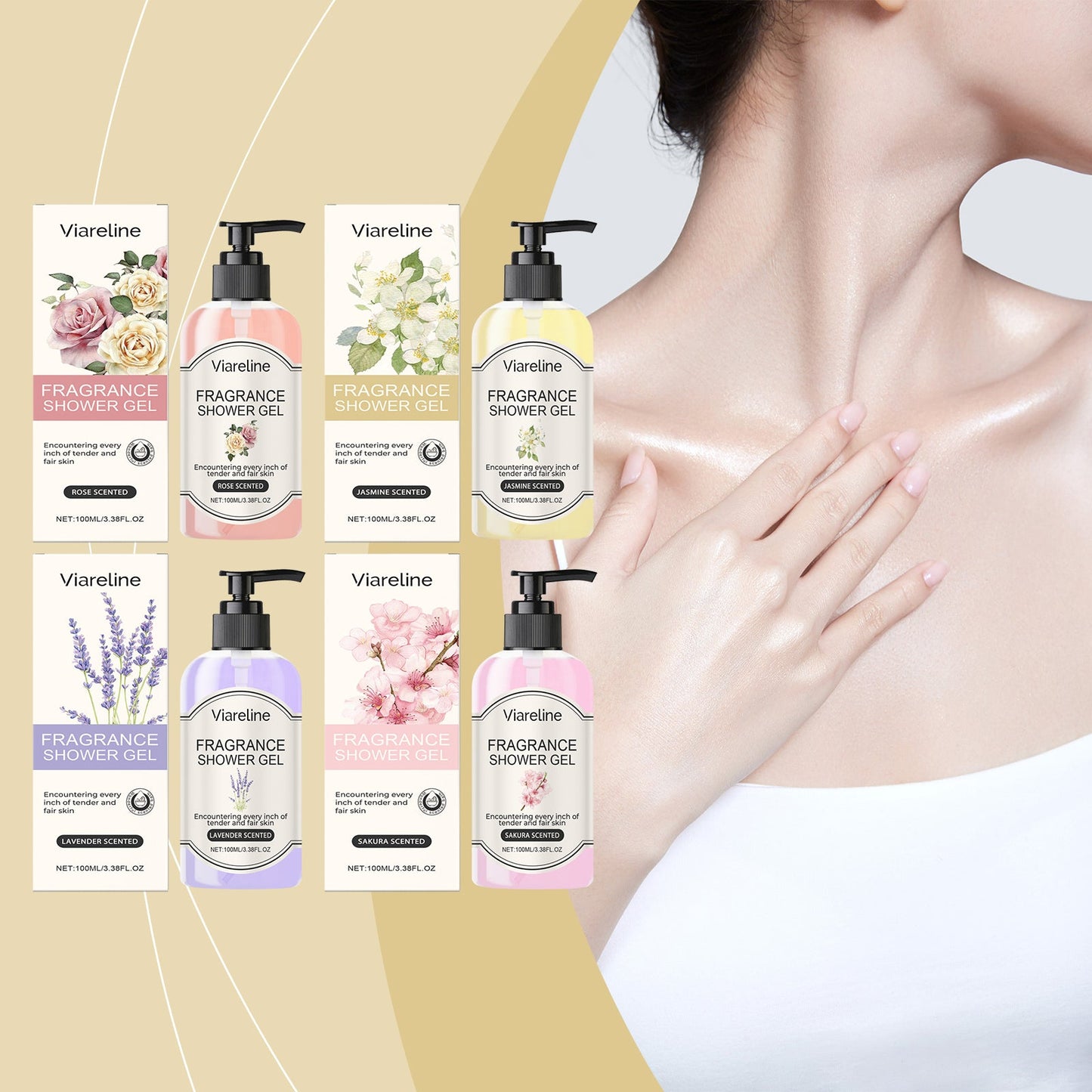 Fragrant Body Wash (Jasmine Fragrance) Moisturize And Moisturize Skin To Improve Dry Women's Body Wash