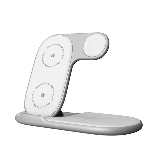 Folding 3-in-1 wireless charger suitable for iPhone earphones, watches, wireless fast charging phone holder