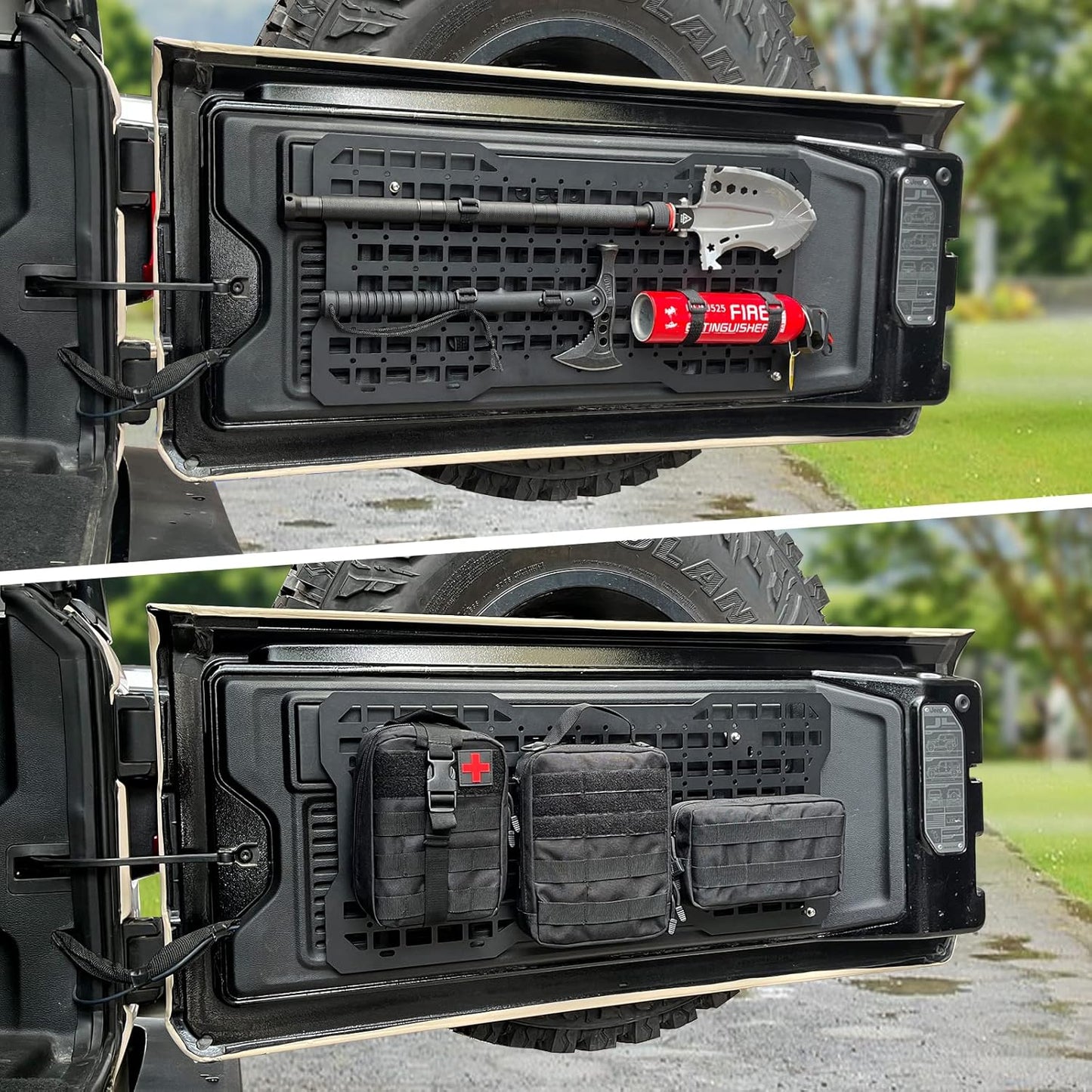 JK&JL Tailgate Tactical Panel for Wrangler Tailgate Tool Kit/JL Organizer Racks Compatible with Jeep Wrangler 2007-2022 JK JKU &